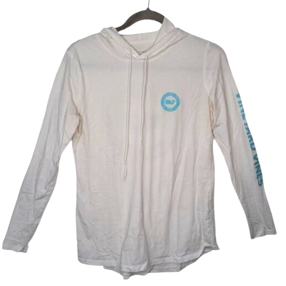 Vineyard Vines White Long Sleeved Hooded Tee Shirt Size Small - Picture 1 of 5